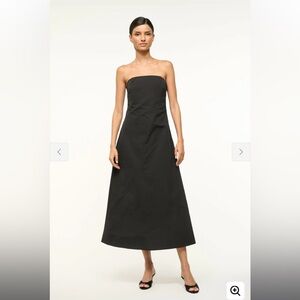 STAUD Kennedy Strapless Dress Black NWT 12